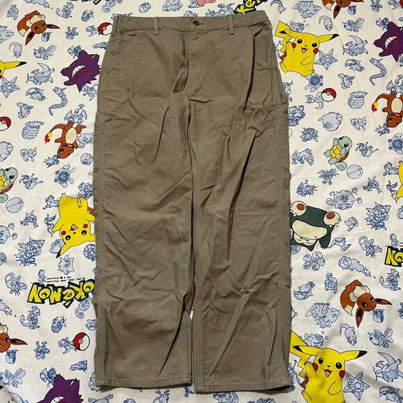 Vintage 90s Carhartt Dungaree Fit Beige Jeans 36x30 - Picture 1 of 4